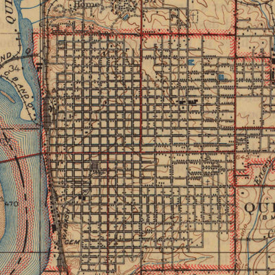 United States Geological Survey Quincy, IL-MO (1945, 62500-Scale) digital map