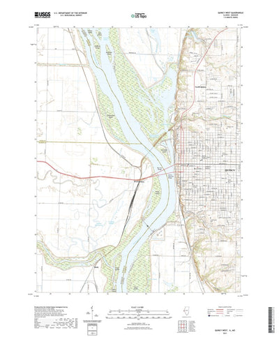 United States Geological Survey Quincy West, IL (2021, 24000-Scale) digital map
