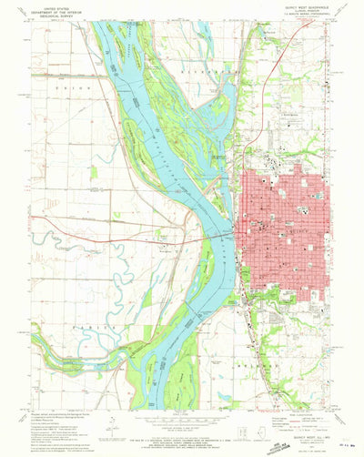 United States Geological Survey Quincy West, IL-MO (1971, 24000-Scale) digital map