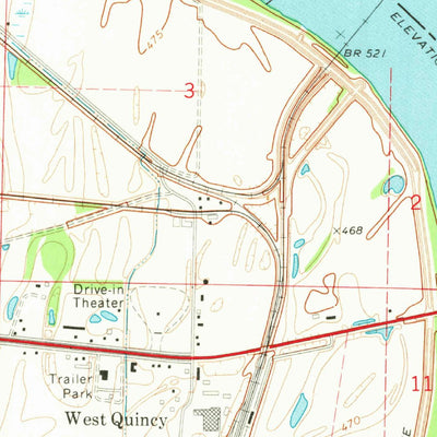 United States Geological Survey Quincy West, IL-MO (1971, 24000-Scale) digital map