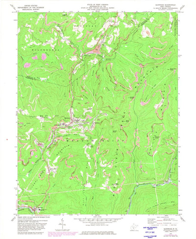 United States Geological Survey Quinwood, WV (1972, 24000-Scale) digital map