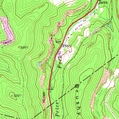 United States Geological Survey Quinwood, WV (1972, 24000-Scale) digital map