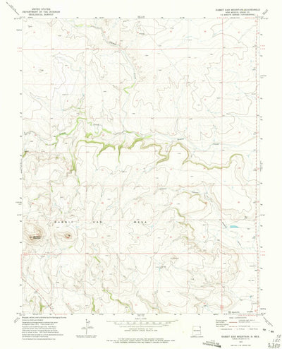 United States Geological Survey Rabbit Ear Mountain, NM (1972, 24000-Scale) digital map