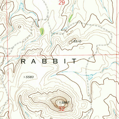 United States Geological Survey Rabbit Ear Mountain, NM (1972, 24000-Scale) digital map