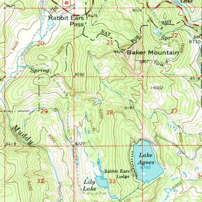 United States Geological Survey Rabbit Ears Peak, CO (1956, 62500-Scale) digital map