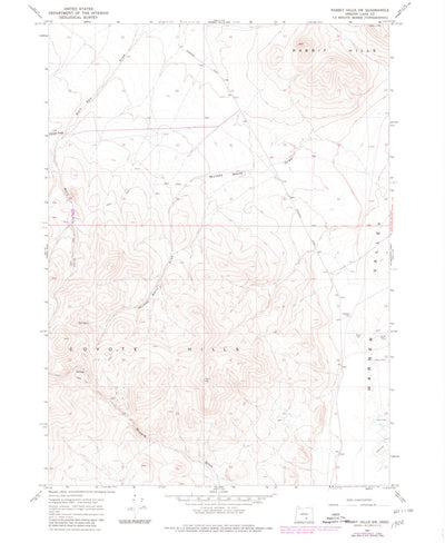 United States Geological Survey Rabbit Hills SW, OR (1967, 24000-Scale) digital map