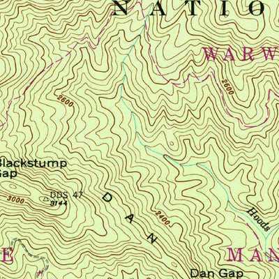 United States Geological Survey Rabun Bald, GA-NC (1946, 24000-Scale) digital map