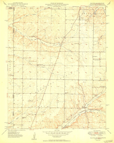United States Geological Survey Racine, MO-OK-KS (1950, 24000-Scale) digital map