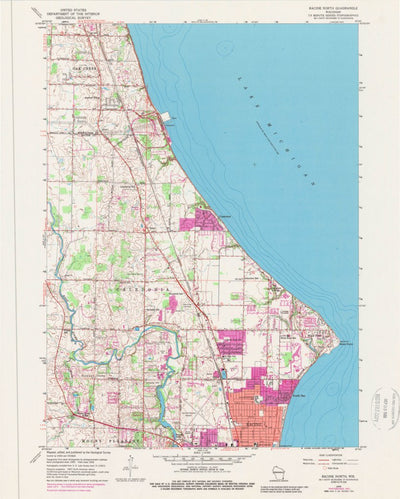 United States Geological Survey Racine North, WI (1958, 24000-Scale) digital map