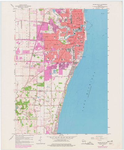 United States Geological Survey Racine South, WI (1958, 24000-Scale) digital map