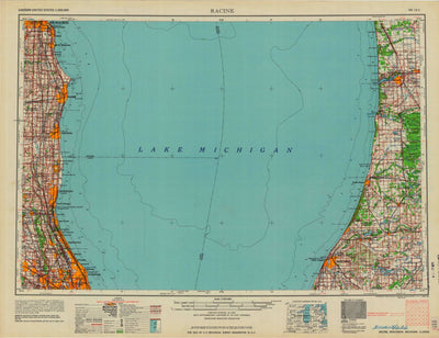 United States Geological Survey Racine, WI-MI-IL (1962, 250000-Scale) digital map