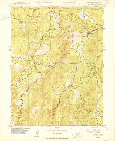 United States Geological Survey Rackerby, CA (1950, 24000-Scale) digital map