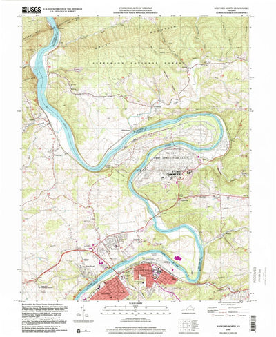 United States Geological Survey Radford North, VA (1998, 24000-Scale) digital map