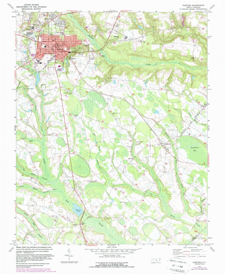 Raeford, NC (1972, 24000-Scale) Map by United States Geological Survey ...