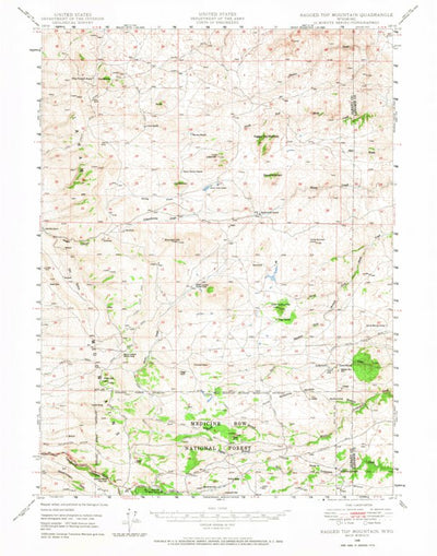United States Geological Survey Ragged Top Mountain, WY (1948, 62500-Scale) digital map