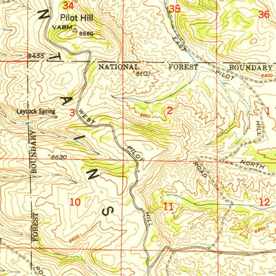United States Geological Survey Ragged Top Mountain, WY (1950, 62500-Scale) digital map