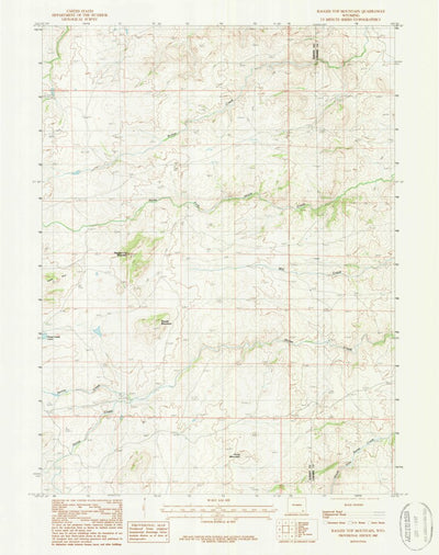 United States Geological Survey Ragged Top Mountain, WY (1987, 24000-Scale) digital map