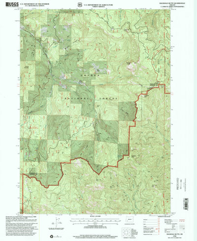 United States Geological Survey Ragsdale Butte, OR (1998, 24000-Scale) digital map