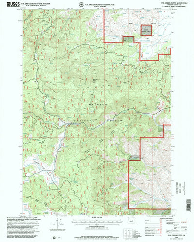 United States Geological Survey Rail Creek Butte, OR (1998, 24000-Scale) digital map