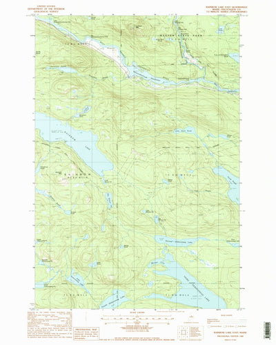 United States Geological Survey Rainbow Lake East, ME (1988, 24000-Scale) digital map
