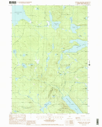 United States Geological Survey Rainbow Lake West, ME (1988, 24000-Scale) digital map