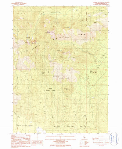 United States Geological Survey Rainbow Mountain, CA (1990, 24000-Scale) digital map