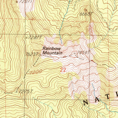 United States Geological Survey Rainbow Mountain, CA (1990, 24000-Scale) digital map