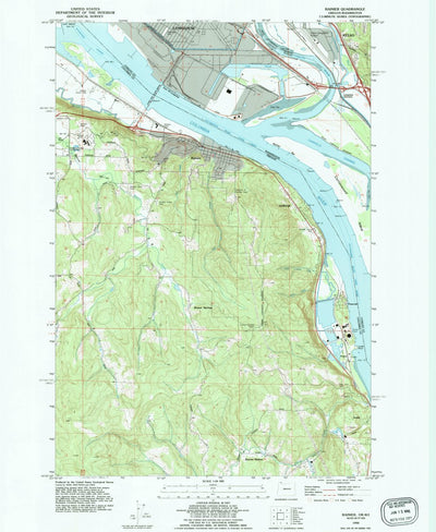 United States Geological Survey Rainier, OR-WA (1990, 24000-Scale) digital map