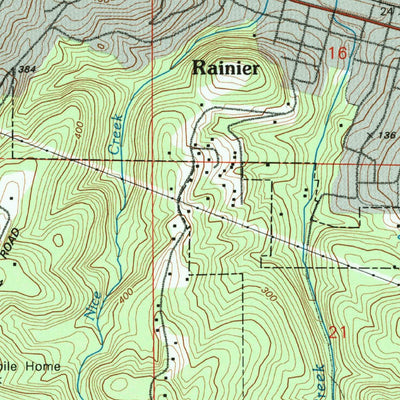 United States Geological Survey Rainier, OR-WA (1990, 24000-Scale) digital map