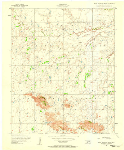 United States Geological Survey Rainy Mountain Creek, OK (1956, 24000-Scale) digital map