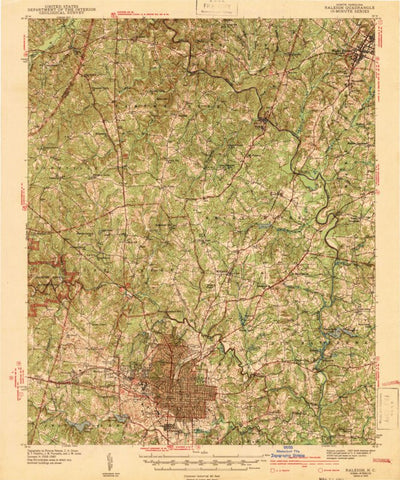 United States Geological Survey Raleigh, NC (1943, 62500-Scale) digital map