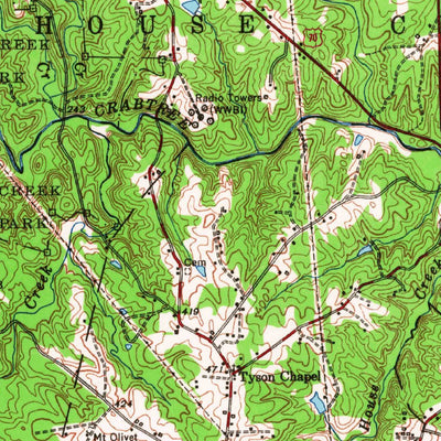 United States Geological Survey Raleigh, NC (1951, 62500-Scale) digital map
