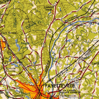 United States Geological Survey Raleigh, NC (1954, 250000-Scale) digital map