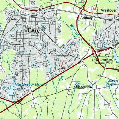 United States Geological Survey Raleigh, NC (1984, 100000-Scale) digital map