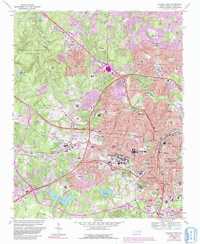 United States Geological Survey Raleigh West, NC (1968, 24000-Scale) digital map