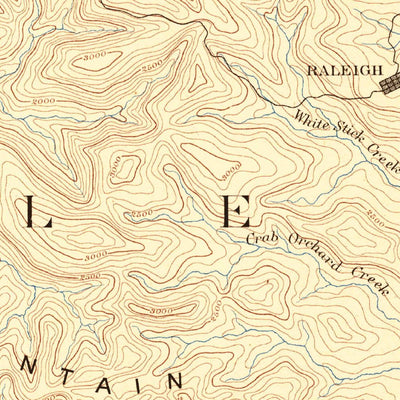 United States Geological Survey Raleigh, WV (1891, 125000-Scale) digital map
