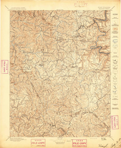 United States Geological Survey Raleigh, WV (1897, 125000-Scale) digital map