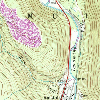 United States Geological Survey Ralston, PA (1969, 24000-Scale) digital map