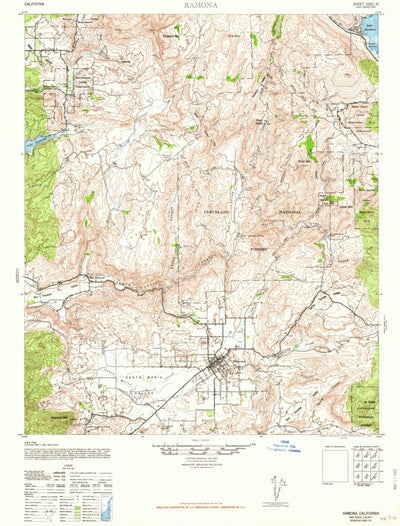 United States Geological Survey Ramona, CA (1942, 62500-Scale) digital map