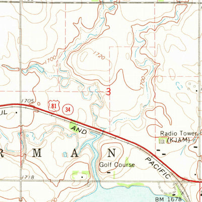 United States Geological Survey Ramona, SD (1968, 24000-Scale) digital map