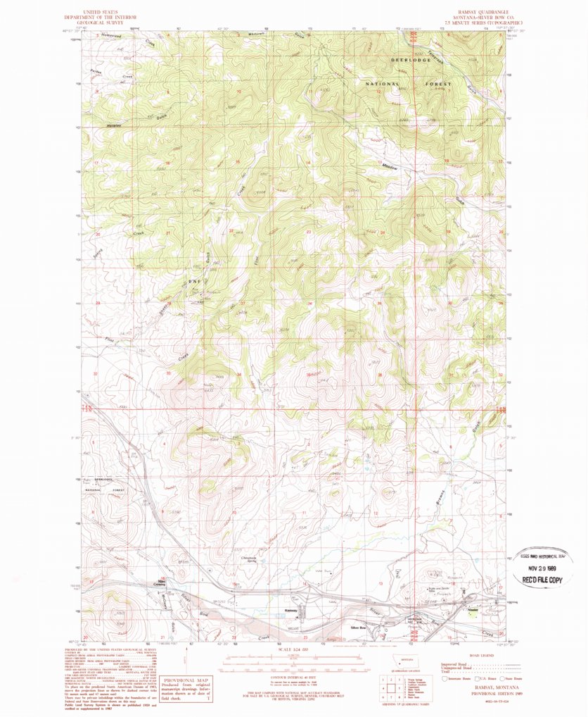 Ramsay, MT (1989, 24000-Scale) Map by United States Geological Survey ...