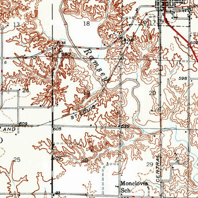 United States Geological Survey Ramsey, IL (1944, 62500-Scale) digital map