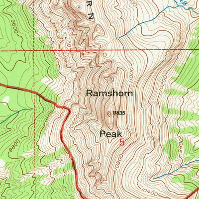 United States Geological Survey Ramshorn Peak, WY (1991, 24000-Scale) digital map
