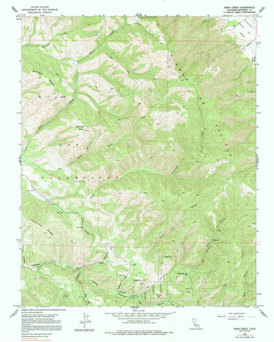 United States Geological Survey Rana Creek, CA (1956, 24000-Scale) digital map