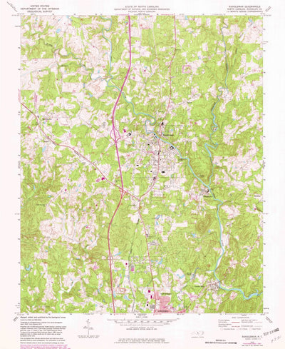 United States Geological Survey Randleman, NC (1970, 24000-Scale) digital map