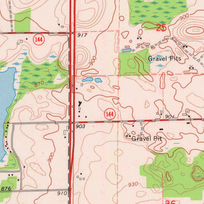 United States Geological Survey Random Lake, WI (1974, 24000-Scale) digital map