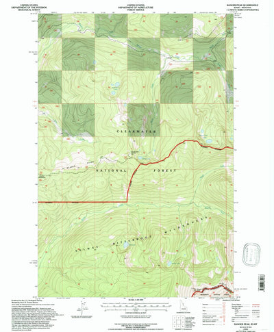 United States Geological Survey Ranger Peak, ID-MT (1994, 24000-Scale) digital map
