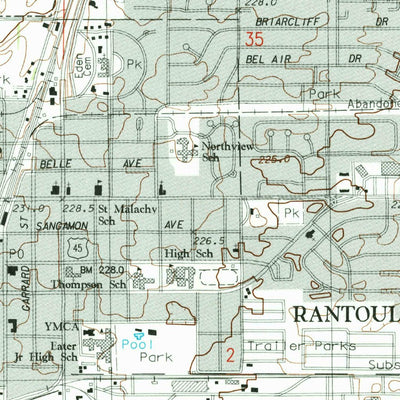 United States Geological Survey Rantoul, IL (1984, 24000-Scale) digital map