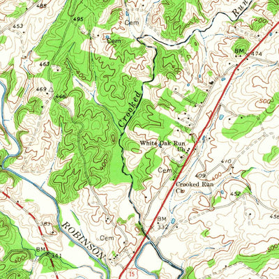 United States Geological Survey Rapdan, VA (1961, 62500-Scale) digital map
