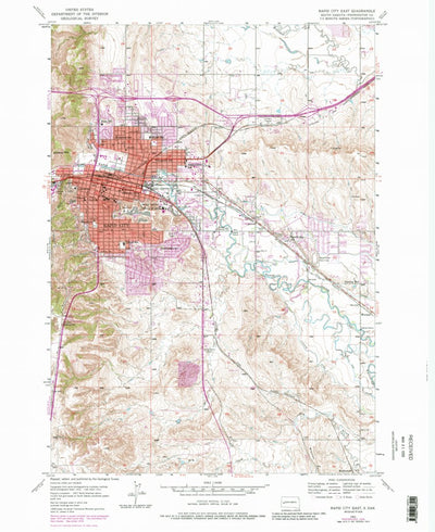 United States Geological Survey Rapid City East, SD (1953, 24000-Scale) digital map